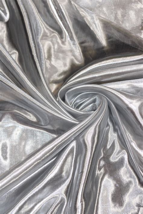 metallic fabric shiny tissue lame silver fabric|crushed lame fabric.